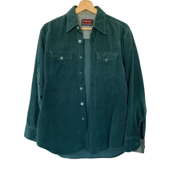 Woodland Other - Woodland vintage corduroy turquoise green cotton jacket button front men's M